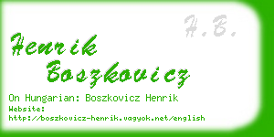 henrik boszkovicz business card